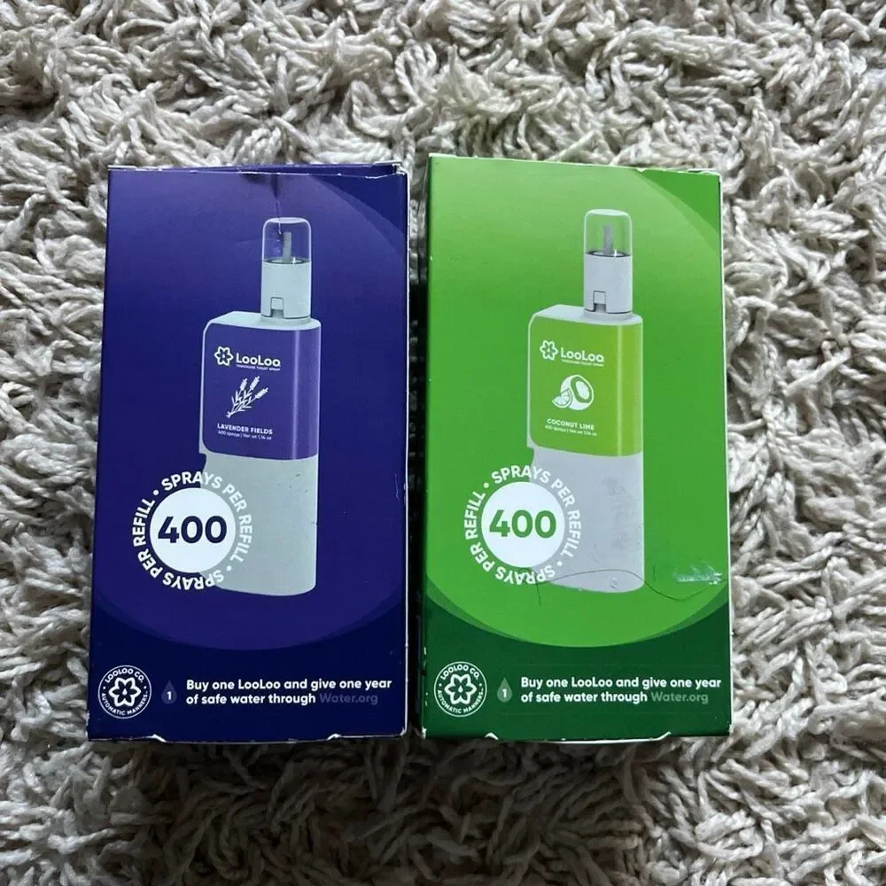 LooLoo Touch Free Toilet Freshener Fragrance Refill (2) Coconut Lime & Lavender